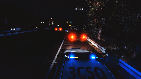 Ночное эвакуирование на шоссе Сенора