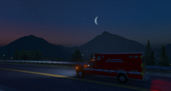 Medic начинает раннюю смену с красивым видом на горы.