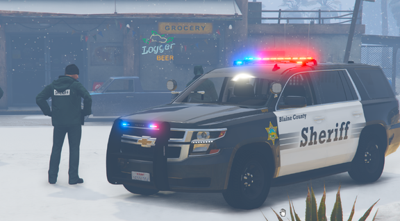 Tahoe BCSO at the scene of the shooting