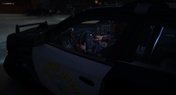 Sergeant Hall driving a Charger SAHP